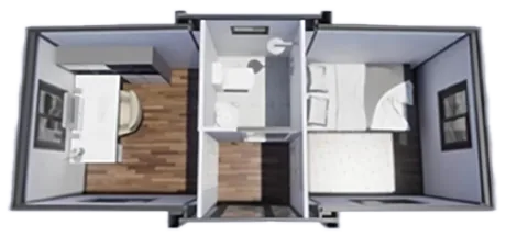 VB 18 · Estar, baño y dormitorio